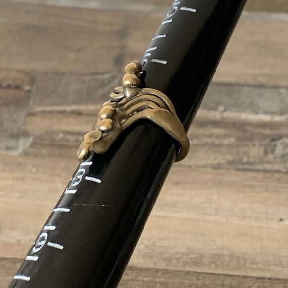 Vintage Brutalist Style Brass Or Bronze Ring Size 6.5 Modernist Sculptural Art - Picture 10 of 15